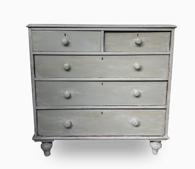 Lot 191 - A Victorian painted pine chest of drawers,...