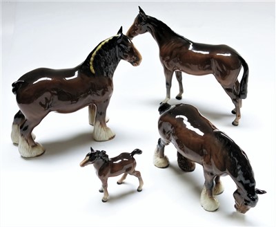 Lot 919 - A collection of four Beswick bay horses...