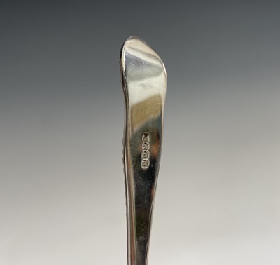 Lot 429 - An engraved silver butter knife with ivory...