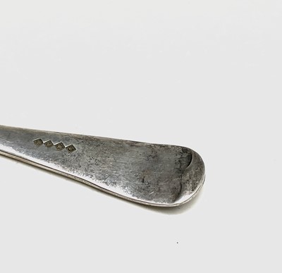 Lot 429 - An engraved silver butter knife with ivory...