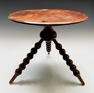 Lot 242 - A yew wood gypsy table, 19th century, the...