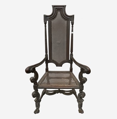 Lot 244 - A William & Mary carved walnut armchair, circa...