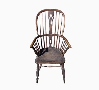 Lot 245 - An ash and elm Windsor armchair, 19th century,...