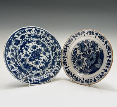 Lot 252 - A Dutch Delft dish, 18th century, blue painted...