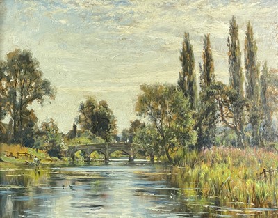 Lot 1154 - Robert MORLEY (1857-1941) Wishford Bridge Oil...