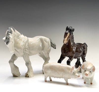 Lot 856 - Two Beswick horses - dapple grey large action...