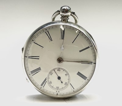 Lot 46 - An English fusee silver pocket watch, movement...