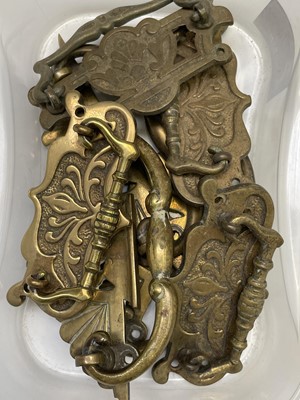 Lot 277 - Various sets of antique brass furniture...