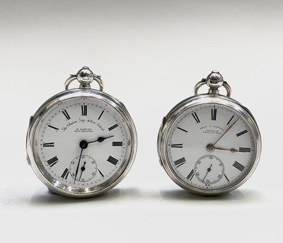 Lot 261 - Two silver Chester hallmarked English watches,...