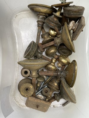 Lot 283 - Various antique brass furniture handles etc,...