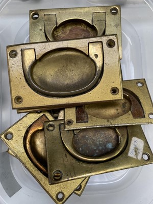 Lot 283 - Various antique brass furniture handles etc,...