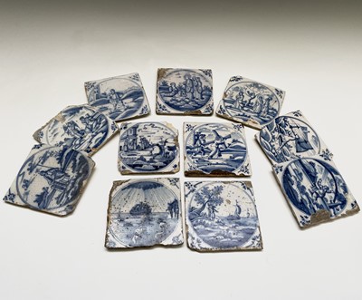 Lot 291 - A set of eleven Dutch Delft blue and white...