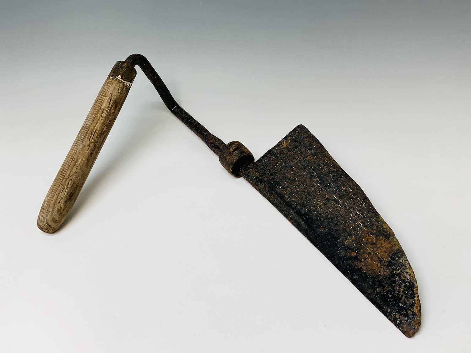 Sold at Auction: Antique hay knife Made from iron wooden handle
