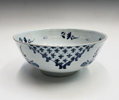 Lot 337 - An English delft blue and white bowl, 18th...