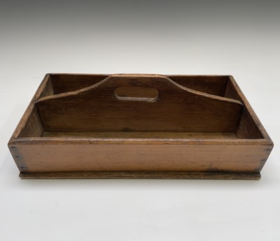 Lot 74 - A Victorian pine two division cutlery tray,...