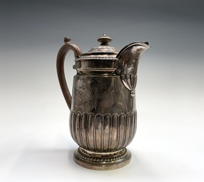 Lot 448 - A George III hot water jug by Rebecca Emes &...