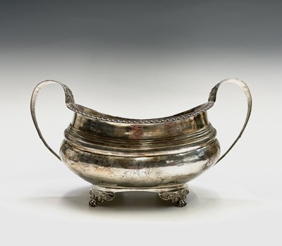 Lot 437 - A George III, oval silver sugar bowl by Thomas...