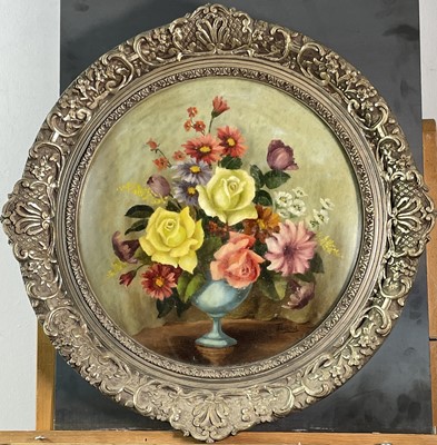 Lot 1267 - JANSEN Flowers in a Vase Oil on board Signed...