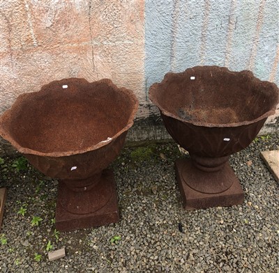 Lot 558 - A pair of Victorian style cast iron garden...