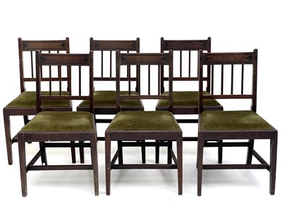 Lot 3029 - A set of six George III mahogany dining chairs,...