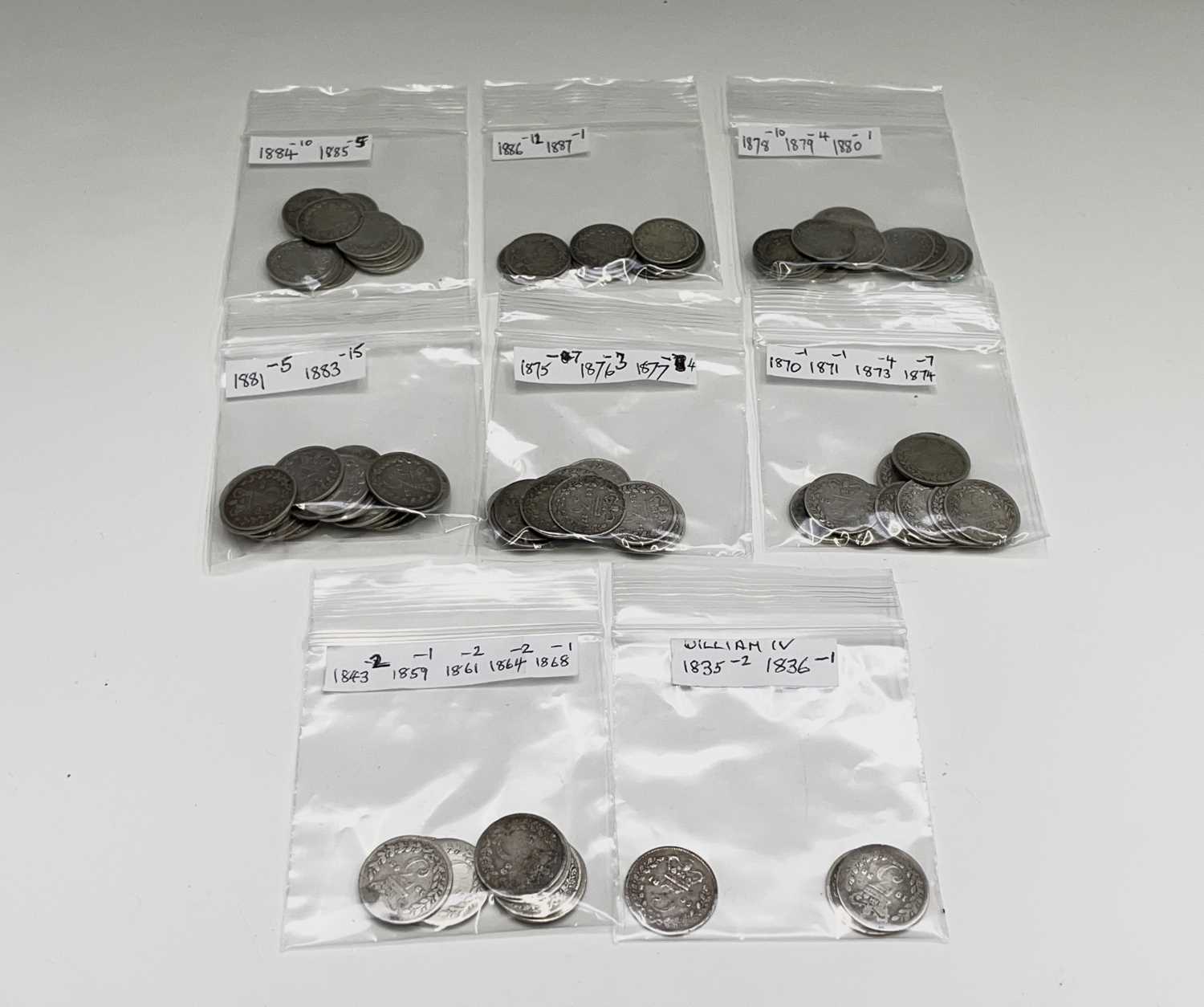 Lot 26 - Great Britain Silver 3d - William IV to Queen...