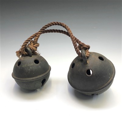 Lot 195 - Two 18th century cast bronze crotal bells by...