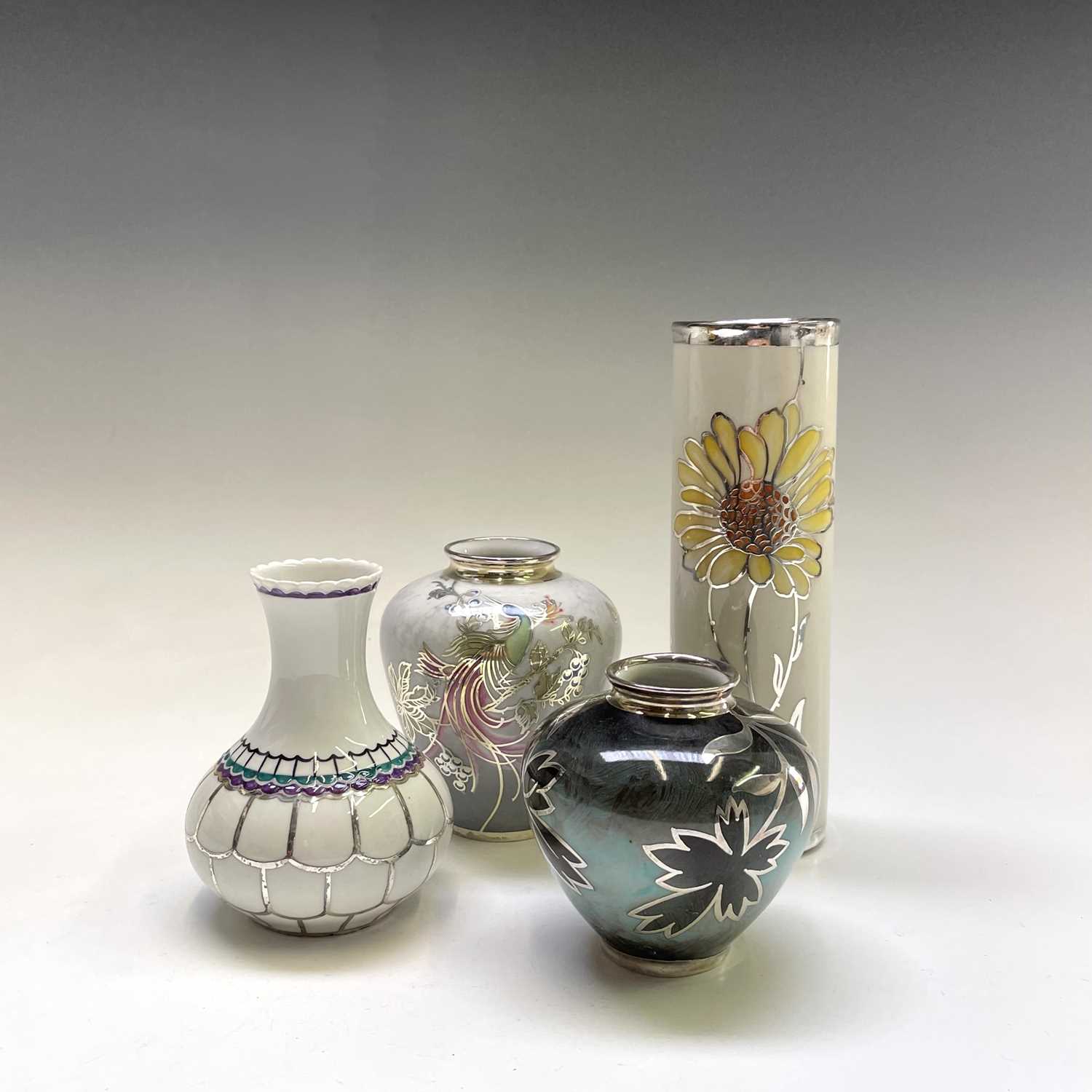 Lot 837 - A mid century Veyhl silver overlay porcelain...