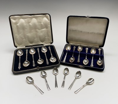 Lot 392 - A set of six silver coffee spoons by Josiah...