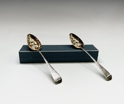 Lot 362 - A pair of George III 'Berry Spoons' each...