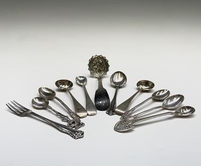 Lot 446 - An early Victorian, silver, fiddle and thread...