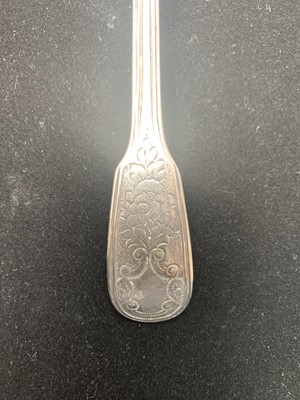 Lot 446 - An early Victorian, silver, fiddle and thread...