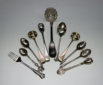 Lot 446 - An early Victorian, silver, fiddle and thread...