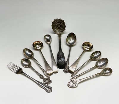 Lot 446 - An early Victorian, silver, fiddle and thread...