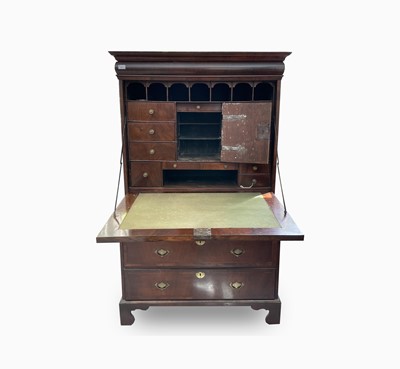 Lot 371 - An early 18th century walnut secretaire, with...