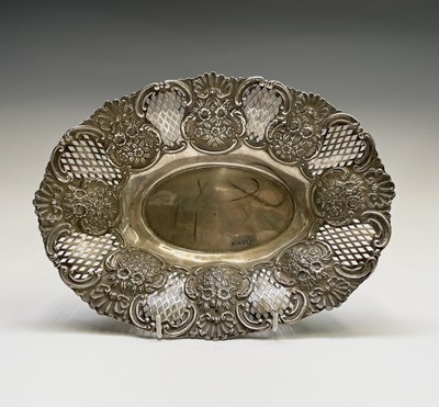 Lot 343 - A Victorian silver oval fruit basket with...