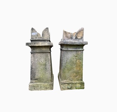 Lot 395 - Two near matching terracotta chimney pots with...