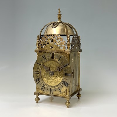 Lot 417 - A 17th century style brass lantern clock case,...