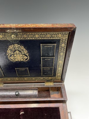Lot 70 - An early Victorian rosewood and brass inlaid...