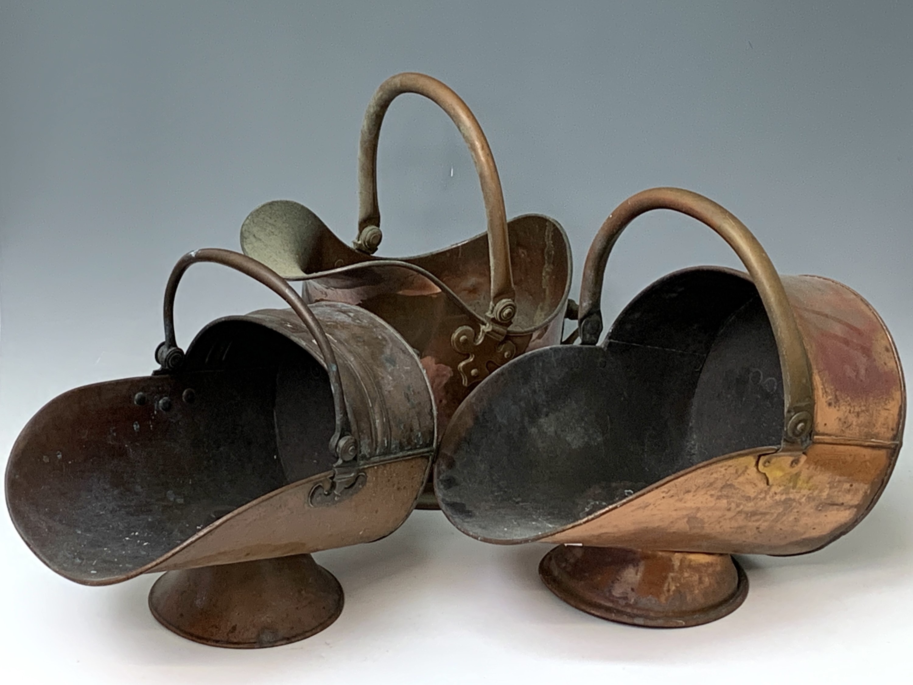 Lot 418 Two copper coal scuttles and