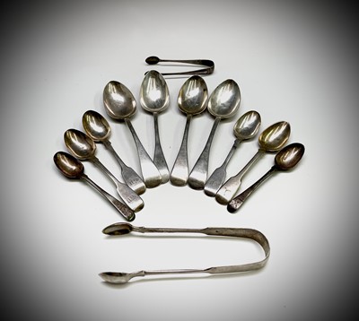 Lot 414 - Four Old English pattern dessert spoons by...