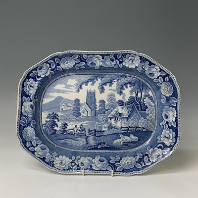 Lot 421 - A Staffordshire blue and white transfer...