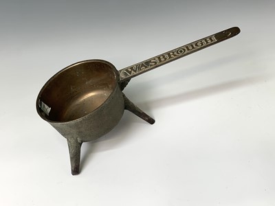 Lot 433 - An 18th century bronze skillet, the handle...