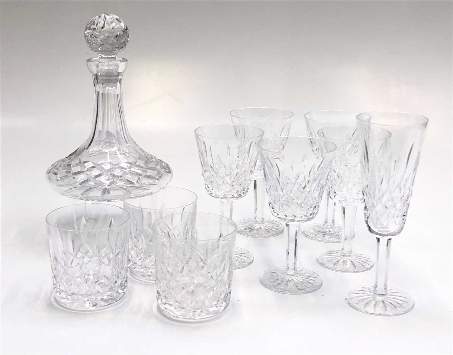 Lot 1030 - A Waterford crystal Lismore pattern small ship'...