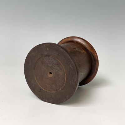 Lot 456 - A 19th century treen string box, of circular...