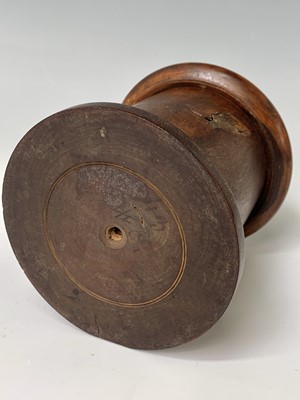 Lot 456 - A 19th century treen string box, of circular...