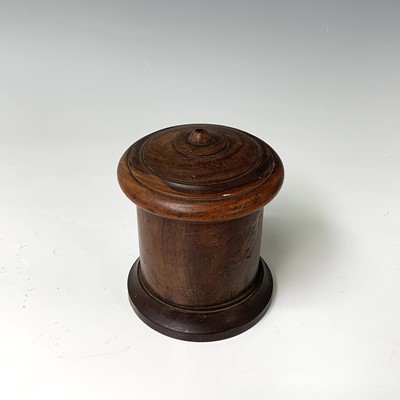 Lot 456 - A 19th century treen string box, of circular...