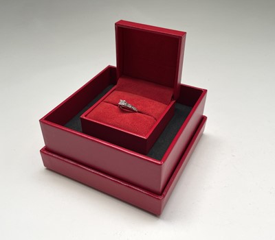 Lot 60 - A pretty18ct white gold diamond set ring, the...