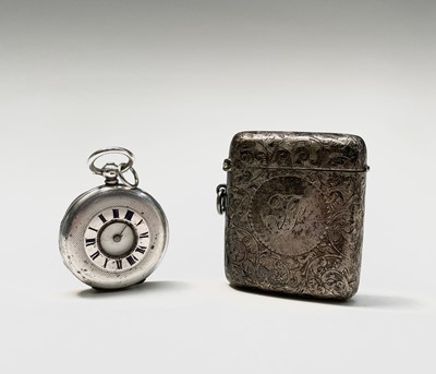 Lot 263 - A silver half-hunter cased key-wind fobwatch...