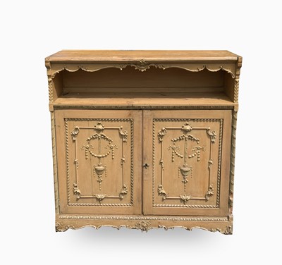 Lot 383 - A pine side cabinet, with Liberty paper label...