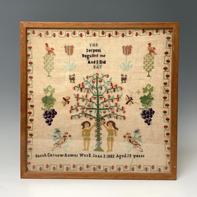 Lot 465 - A Victorian needlework sampler by Sarah Curnow...